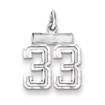 Number 33 Charm Sterling Silver QSN33, MPN: QSN33, 883957120614