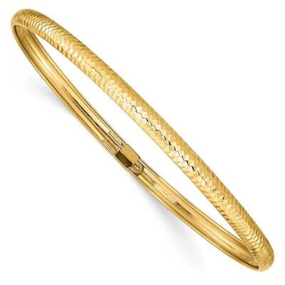 Flexible Bangle 14k Gold Textured DB695, MPN: DB695, 886774614168