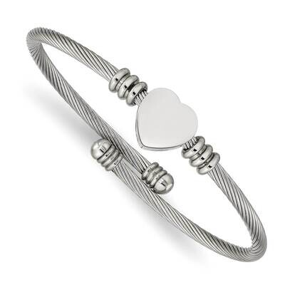 Heart Flexible Bangle Stainless Steel Polished SRB2579, MPN: SRB2579, 191101864810