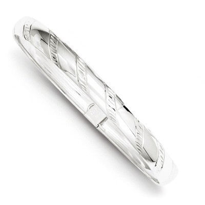 7mm Diamond-cut Flexible Bangle Sterling Silver QB615, MPN: QB615, 886774748764