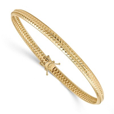 Yellow Gold Polished Textured Flexible Bangle 14k Gold DB601, MPN: DB601, 886774615707