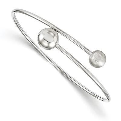 Leslie&#39;s Satin Flexible Bangle Sterling Silver Polished HB-QLF684, MPN: QLF684, 191101890338