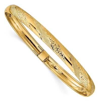 Twisted Diamond Cut Flexible Bangle 14k Gold DB697, MPN: DB697, 886774614595