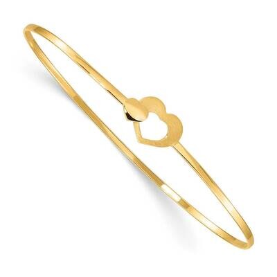 Hearts Flexible Bangle 14k Gold Brushed &amp; Polished DB686, MPN: DB686, 191101980350