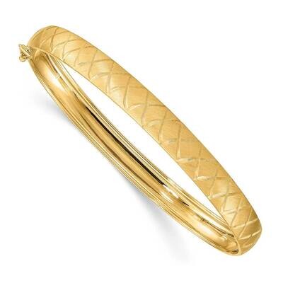 X-Pattern Oval Flexible Bangle 14k Gold Satin DB684, MPN: DB684, 191101980343