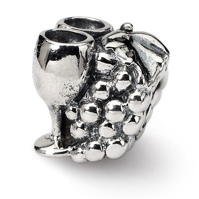 Grapes &amp; Glasses Bead - Sterling Silver QRS284, MPN: QRS284, 883957722214