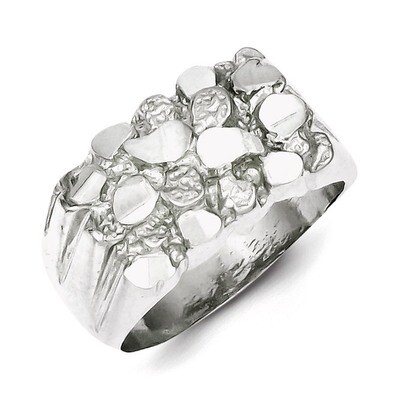 Men&#39;s Nugget Ring Sterling Silver QR122-10, MPN: QR122-10, 883957179049