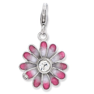 Flower Charm Sterling Silver Enameled QCC823 by Amore La Vita, MPN: QCC823, 886774235547