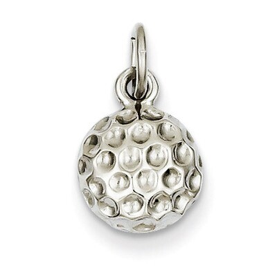 Golf Ball Charm 14k White Gold WCH123, MPN: WCH123, 883957342443