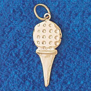 Dazzlers Jewelry Golf Ball Pendant Necklace Charm Bracelet in Yellow, White or Rose Gold 3391, MPN:…