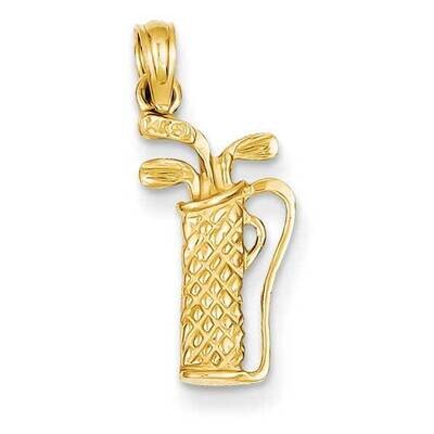 Golf Bag with Clubs Pendant 14k Gold K3549, MPN: K3549, 637218047253