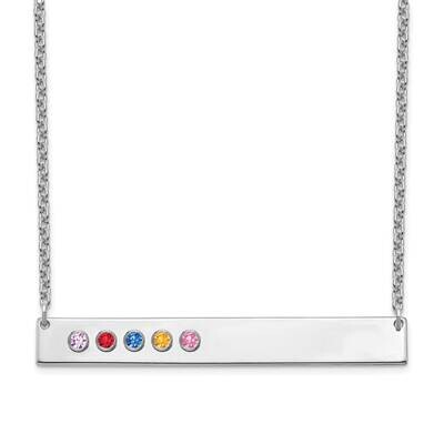 5 Birthstone Large Bar Necklace Sterling Silver XNA1084/5SS, MPN: XNA1084/5SS, 191101991578