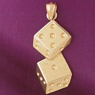 Dazzlers Jewelry Dice Pendant Necklace Charm Bracelet in Yellow, White or Rose Gold 5428, MPN: DZ-5…