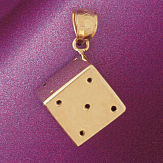 Dazzlers Jewelry Dice Pendant Necklace Charm Bracelet in Yellow, White or Rose Gold 5433, MPN: DZ-5…