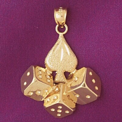Dazzlers Jewelry Dice Pendant Necklace Charm Bracelet in Yellow, White or Rose Gold 5424, MPN: DZ-5…