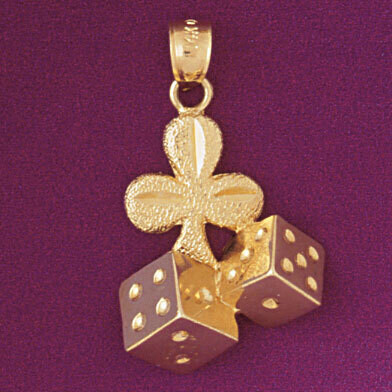 Dazzlers Jewelry Dice Pendant Necklace Charm Bracelet in Yellow, White or Rose Gold 5426, MPN: DZ-5…
