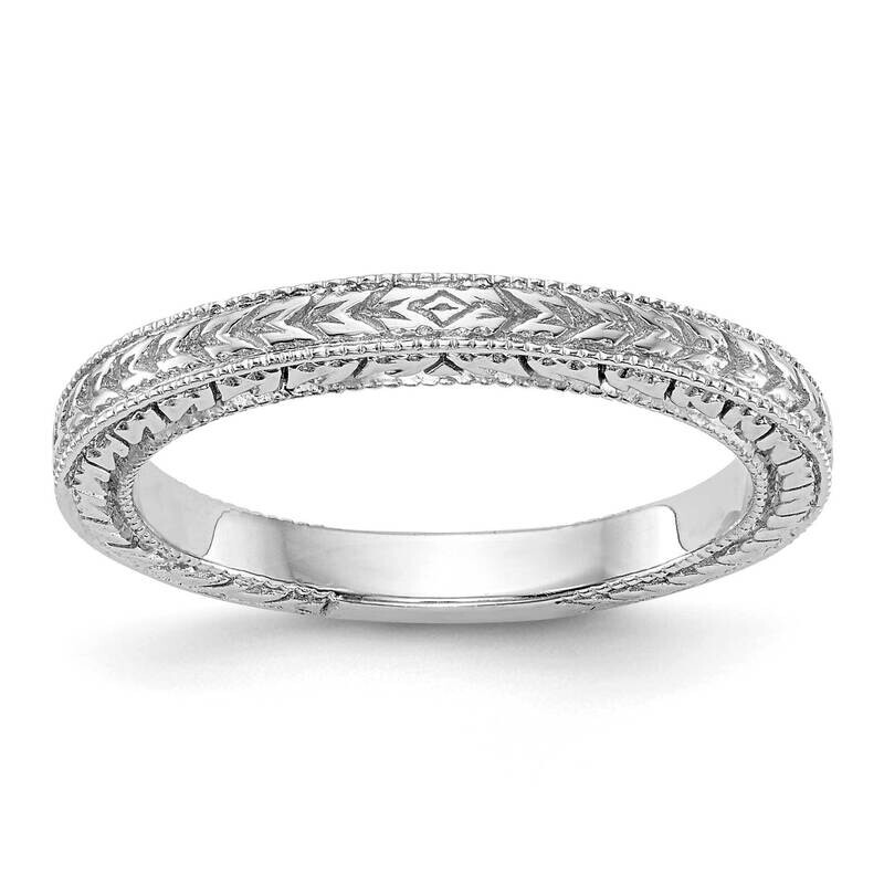 Etched Wedding Band 14k White Gold RM1992B-W, MPN: RM1992B-W,