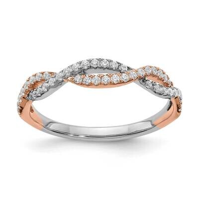 Diamond Wedding Band 14k White &amp; Rose Gold RM5945B-025-WRAA, MPN: RM5945B-025-WRAA,