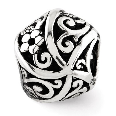 Flowers &amp; Vines Bali Bead - Sterling Silver QRS2973, MPN: QRS2973, 886774991009