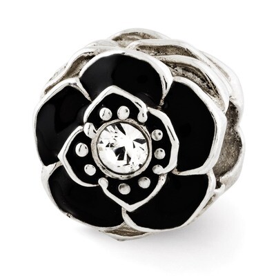 Flower with Swarovski Elements Bead - Sterling Silver QRS2914, MPN: QRS2914, 886774991146