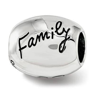 Antiqued We Are Family Flower Bead Sterling Silver QRS3757, MPN: QRS3757, 191101789052