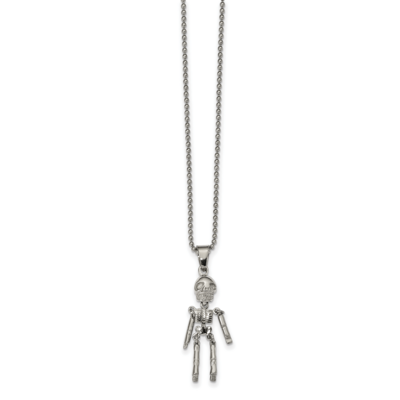 Moveable Skeleton Necklace Stainless Steel Polished SRN1815-22 by Chisel, MPN: SRN1815-22, 19110155…