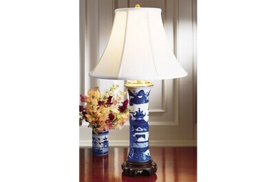 Mottahedeh Blue Canton Trumpet Lamp HC83L, MPN: HC83L,