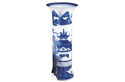 Mottahedeh Blue Canton Trumpet Vase HC83, MPN: HC83,