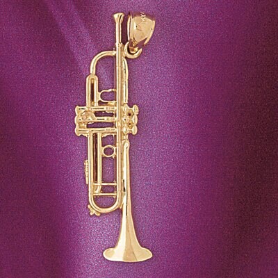 Dazzlers Jewelry Trumpet Pendant Necklace Charm Bracelet in Yellow, White or Rose Gold 6175, MPN: D…