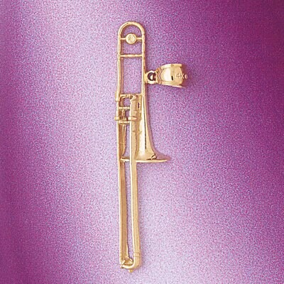 Dazzlers Jewelry Trumpet Pendant Necklace Charm Bracelet in Yellow, White or Rose Gold 6170, MPN: D…