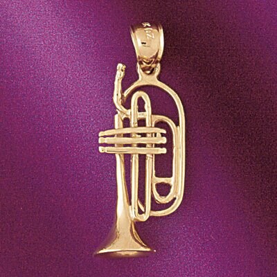 Dazzlers Jewelry Trumpet Pendant Necklace Charm Bracelet in Yellow, White or Rose Gold 6165, MPN: D…