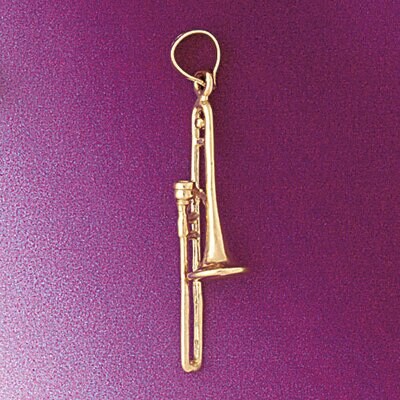 Dazzlers Jewelry Trumpet Pendant Necklace Charm Bracelet in Yellow, White or Rose Gold 6171, MPN: D…