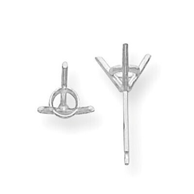 Round 3-Prong Martini Glass Shape .16ct. Earring Setting Platinum PL322, MPN: PL322,