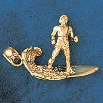 Dazzlers Jewelry Surfer Pendant Necklace Charm Bracelet in Yellow, White or Rose Gold 1407, MPN: DZ…