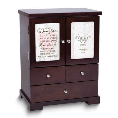 Walnut To My Daughter Photo Jewelry Armoire GM24754, MPN: GM24754, 603799796316