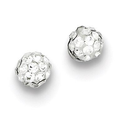 Stellux Crystal Ball Post Earrings Sterling Silver Rhodium-plated QE9537, MPN: QE9537, 883957572482