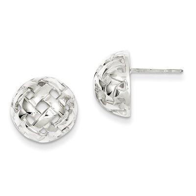 14mm Fancy Ball Post Earrings Sterling Silver QE3491, MPN: QE3491, 883957927077