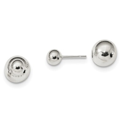 Ball Front Back Post Earrings Sterling Silver Polished QE13321, MPN: QE13321, 191101233807