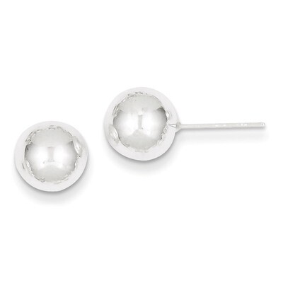 9mm Ball Earrings Sterling Silver Polished QE1834, MPN: QE1834, 883957923017
