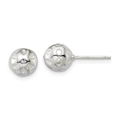 Infinity CZ Diamond Ball Post Earrings Sterling Silver Polished QE15994, MPN: QE15994, 196904150733