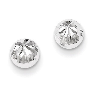 Post Earrings Sterling Silver Rhodium-plated Diamond-Cut QE8837, MPN: QE8837, 883957571867