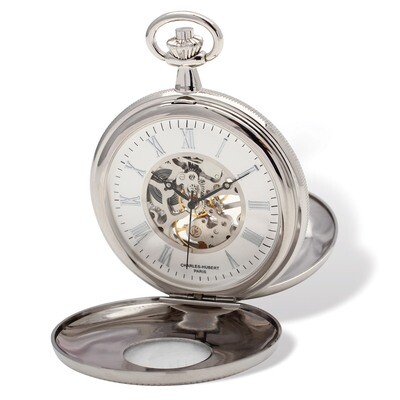 Charles Hubert White Dial Pocket Watch Chrome Finish XWA4908, MPN: XWA4908, 848870006353