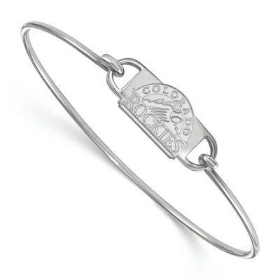Sterling Silver MLB Colorado Rockies Black Leather Bracelet Silver Sterling SS033ROK-7, MPN: SS033R…