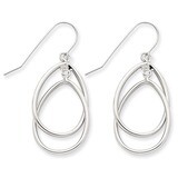 Double Circle Dangle Wire Earrings 14k White Gold TL125, MPN: TL125, 886774623092