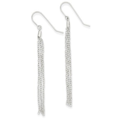 Diamond-cut Chain Wire Earrings 14k White Gold YE488, MPN: YE488, 886774563732