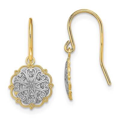 Fancy Dangle Wire Earrings 14k Gold Rhodium TF1891, MPN: TF1891, 637218148721