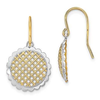 Fancy Dangle Wire Earrings 14k Gold Rhodium TF1886, MPN: TF1886, 637218148486
