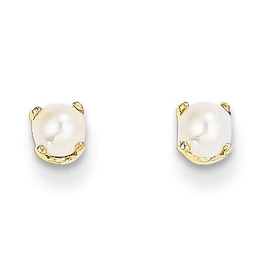 3mm June Cultured Pearl Post Earrings 14k Gold XBE42, MPN: XBE42, 883957217321
