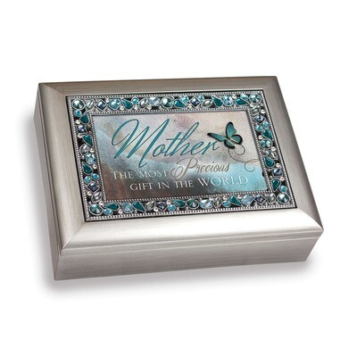 Mother Sentiment Silvertone Jeweled Music Box GM14468, MPN: GM14468, 633303845070