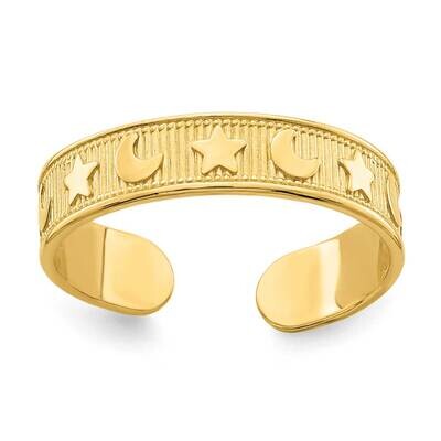 Star Moon Adjustable Toe Ring 14k Gold R799, MPN: R799, 883957670317